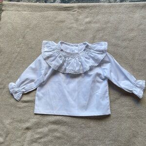NWOT Pukatuka White Ruffled Eyelet Baby Top Sz 3M